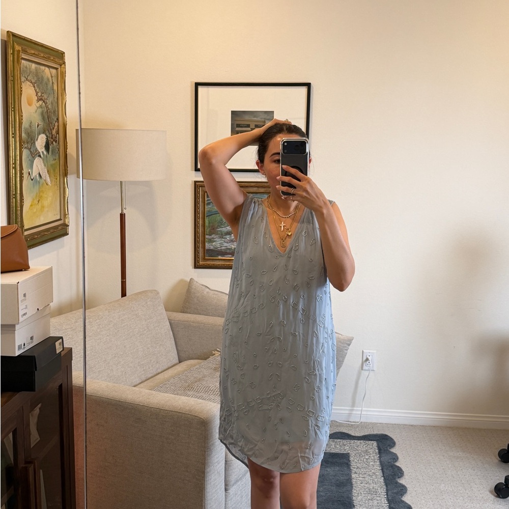 Chan Luu Light Blue Sleeveless Shift Dress - Picture 2 of 5